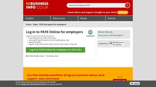 Log in to PAYE Online for employers | nibusinessinfo.co.uk