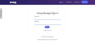 Hiring Manager Sign In - Employers - Snagajob