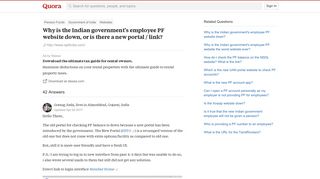 Why is the Indian government's employee PF website down, or is ...