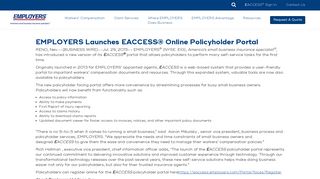EMPLOYERS Launches EACCESS® Online Policyholder Portal