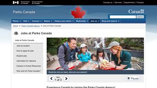Jobs at Parks Canada