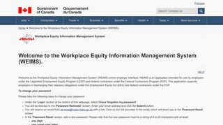 Welcome to the Workplace Equity Information Management System ...