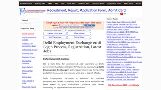 Delhi Employment Exchange 2018 Login Process, Registration, Latest ...
