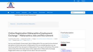 Online Registration Maharashtra Employment Exchange ...