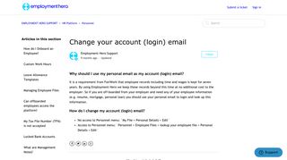 Change your account (login) email - employment hero support