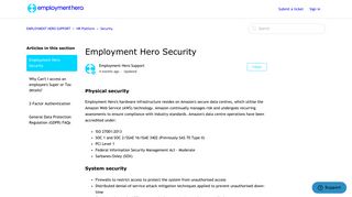 Employment Hero Security – EMPLOYMENT HERO SUPPORT