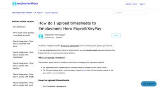 How do I upload timesheets to Employment Hero Payroll/KeyPay ...