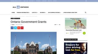 Ontario Government Grants - All Ontario