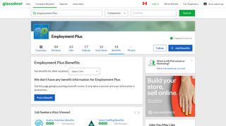 Employment Plus Employee Benefits and Perks | Glassdoor.ca
