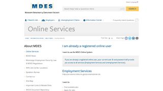 MDES - Online Services