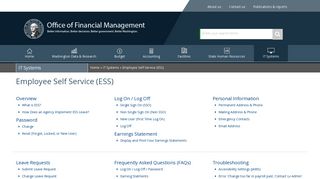 Employee Self Service (ESS) | Office of Financial Management