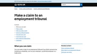 Make a claim to an employment tribunal - GOV.UK