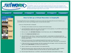 How to Set Up a Virtual Recruiter in EmployRI, netWORKri Career ...