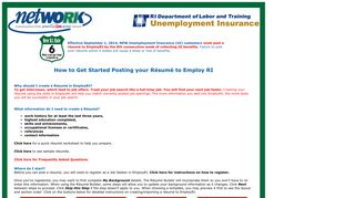 Six Weeks to Post a Resume - RI Dept. of Labor and Training ...