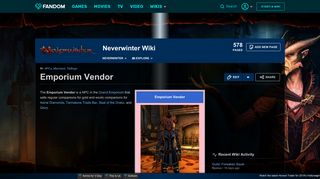Emporium Vendor | Neverwinter Wiki | FANDOM powered by Wikia