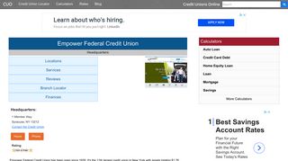 Empower Federal Credit Union - Syracuse, NY - Credit Unions Online
