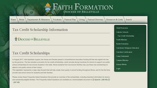 Tax Credit Scholarship - Diocese of Belleville