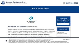 Time and Attendance software page - Access Systems, Inc.