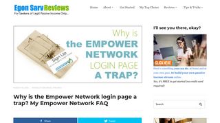 Why is the Empower Network login page a trap ... - Egon Sarv Reviews