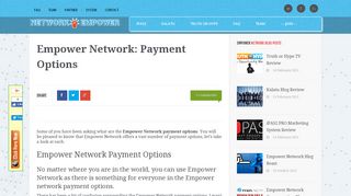 Empower Network: Payment Options