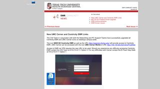 New UMC Cerner and Centricity EMR Links 09/29/2016 - Texas Tech ...