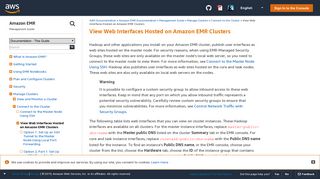 View Web Interfaces Hosted on Amazon EMR Clusters - Amazon EMR