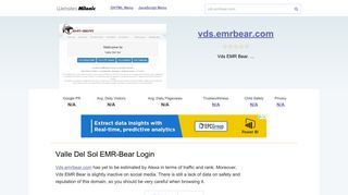 Vds.emrbear.com website. Valle Del Sol EMR-Bear Login.