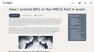 MRCS Part A Revision - How I Scored 89% - Pastest