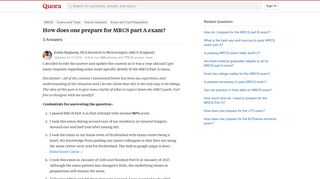 How does one prepare for MRCS part A exam? - Quora
