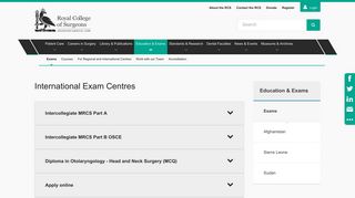 International Exam Centres — Royal College of Surgeons