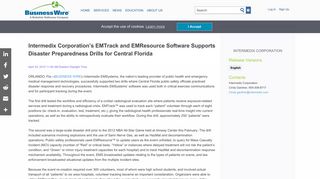 Intermedix Corporation's EMTrack and EMResource Software ...