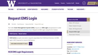 Request EMS Login | The HUB - University of Washington