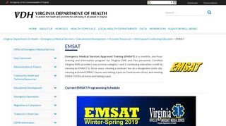 EMSAT – Emergency Medical Services - Virginia Department of Health