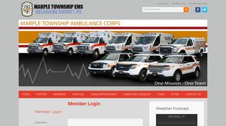 Member Login - Marple Township Ambulance Corps