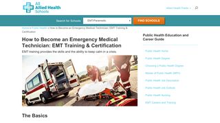 EMT Training & Certification | All Allied Health Schools