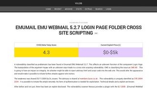 Emumail EMU Webmail 5.2.7 Login Page folder cross site scripting