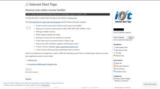 Emurse.com online resume builder | // Internet Duct Tape - Engtech