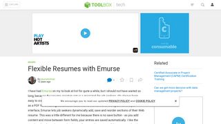 Flexible Resumes with Emurse - IT Toolbox