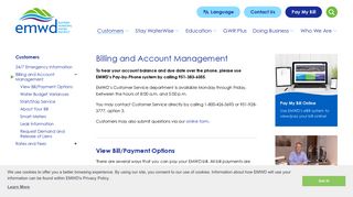Billing and Account Management - Eastern Municipal Water ... - EMWD