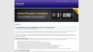 About EN-gage - Kaplan Users