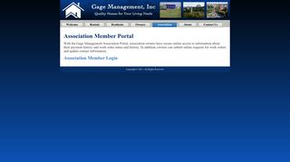 Association Member Login | Gage Management