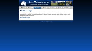 Resident Login | Gage Management