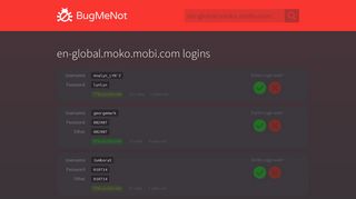 en-global.moko.mobi.com passwords - BugMeNot