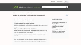 What is my WordPress username and/or password? – MOJO ...
