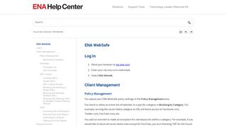 ENA WebSafe - ENA Help Center