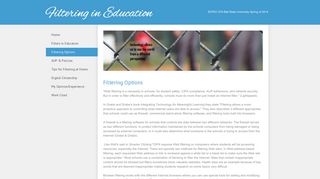 Filtering Options - Filtering in Education