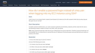 Enable Password Login for Connecting to EC2 Instance
