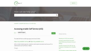 Accessing enable Self Service (eSS) – enableHR