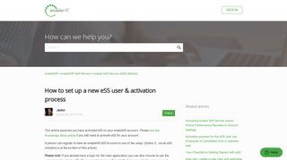 How to set up a new eSS user & activation process – enableHR