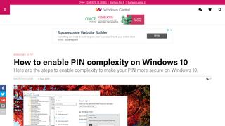 How to enable PIN complexity on Windows 10 | Windows Central